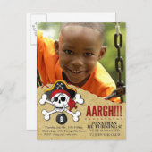 Pirate Themed Party Einladung für Kinder (Vorne/Hinten)