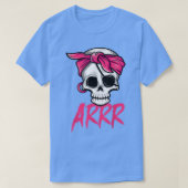 Pirate tot mit Augenpflaster Pink Bandana Hallowee T-Shirt (Design vorne)