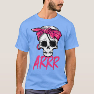 Pirate tot mit Augenpflaster Pink Bandana Hallowee T-Shirt