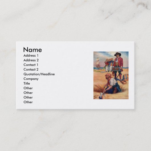 Pirate Treasure Business Card Visitenkarte (Vorderseite)