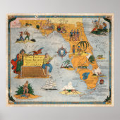 Pirate Treasure Chart of Florida Poster (Vorne)