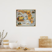 Pirate Treasure Chart of Florida Poster (Küche)