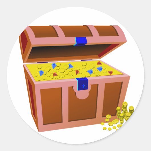 Pirate Treasure Chest Runder Aufkleber (Vorderseite)