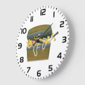 Pirate Treasure Chest with Jewels and Sword Große Wanduhr (Winkel)