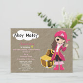 Pirate Treasure Jagd Geburtstag Einladung (Stehend Vorderseite)