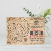 Pirate Treasure Karte Geburtstagseinladung (Stehend Vorderseite)