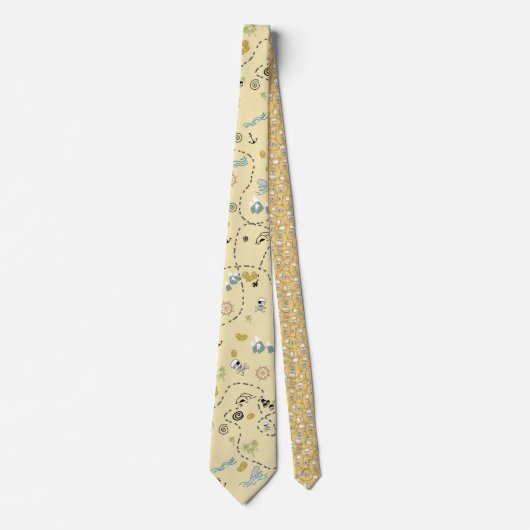 Pirate Treasure Karte und Beute Neck Tie Krawatte (Vorderseite)