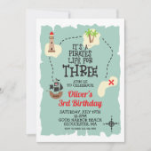 Pirate Treasure Map 3. Geburtstag Einladung (Vorderseite)