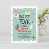 Pirate Treasure Map 5. Geburtstag Einladung (Stehend Vorderseite)