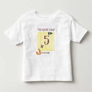 Pirate Treasure Map Alter 5 mit Name Kleinkind T-shirt