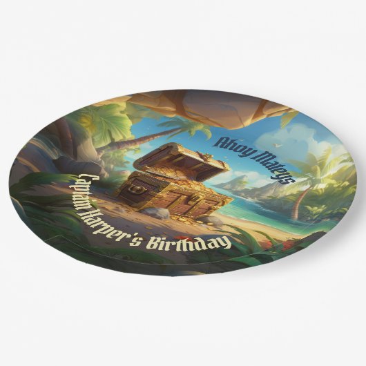 Pirate Treasure & Paradise Pappteller (Schrägansicht)