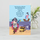 Pirate Treasure Ship Captain Birthday Party Einlad Einladung (Stehend Vorderseite)