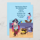 Pirate Treasure Ship Captain Birthday Party Einlad Einladung (Vorne/Hinten)