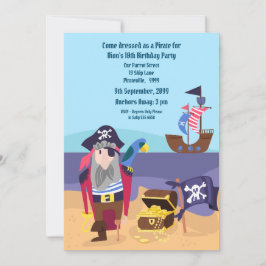 Pirate Treasure Ship Captain Birthday Party Einlad Einladung
