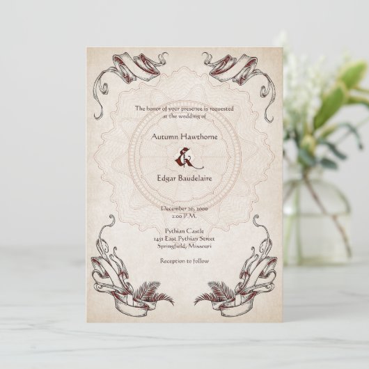 Pirate Treasure Wedding Einladung (Stehend Vorderseite)