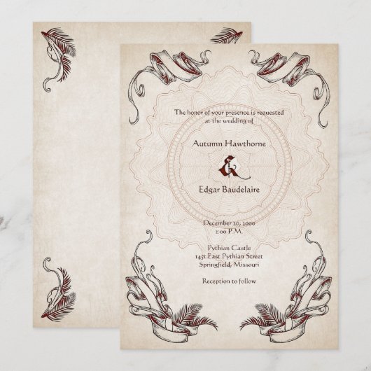 Pirate Treasure Wedding Einladung (Vorne/Hinten)