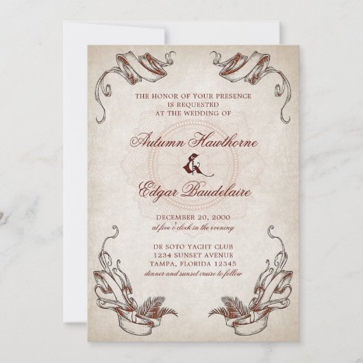 Pirate Treasure Wedding Einladung (Vorderseite)