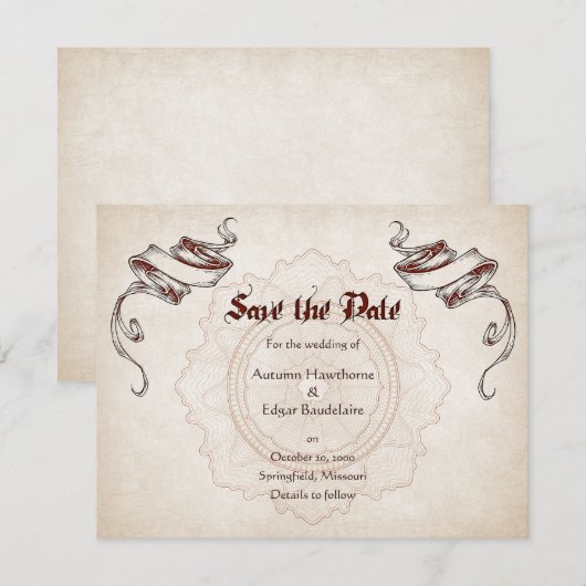 Pirate Treasure Wedding Save The Date (Vorne/Hinten)