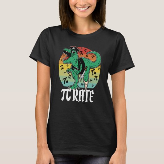 Pirate Trex Dinosaur Math Pi rate Pi Day Teacher 3 T-Shirt (Vorderseite)