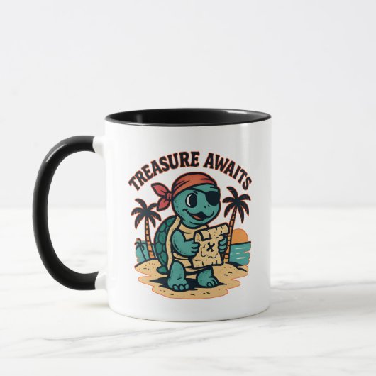 Pirate Turtle mit Schatzkarte Tasse (Links)