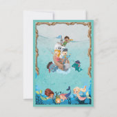 Pirate und Mermaid zum Geburtstag von Kindern Dankeskarte (Rückseite)