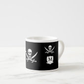Pirate und Monogramm Espressotasse (Vorderseite Rechts)