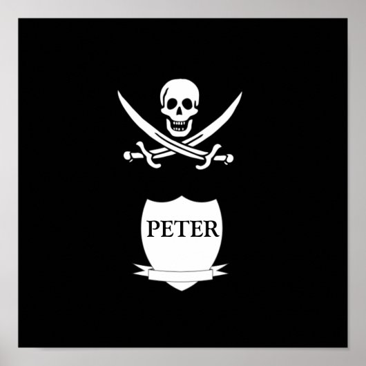 Pirate und Monogramm Poster (Vorne)