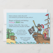 Pirate und Princess Party Treasure Twins Royal Fun Einladung (Vorderseite)