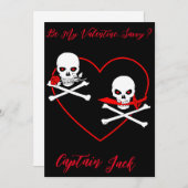 Pirate Valentine Piratenflagge Feiertagskarte (Vorne/Hinten)