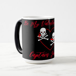 Pirate Valentine Piratenflagge Verwandlungstasse