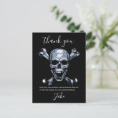 Pirate Vielen Dank, Gray Skull und Knochen Postcar Postkarte (Stehend Vorderseite)