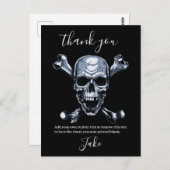 Pirate Vielen Dank, Gray Skull und Knochen Postcar Postkarte (Vorne/Hinten)
