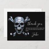 Pirate Vielen Dank Skull and Bones Postcard Postkarte (Vorne/Hinten)