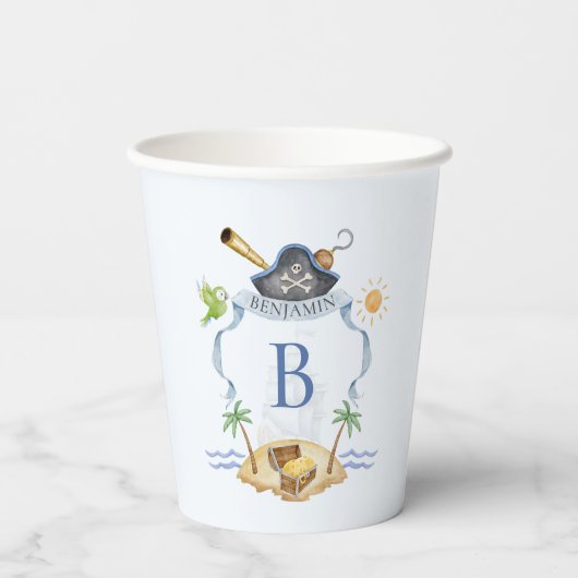 Pirate Wappen Pappbecher (Rückseite)