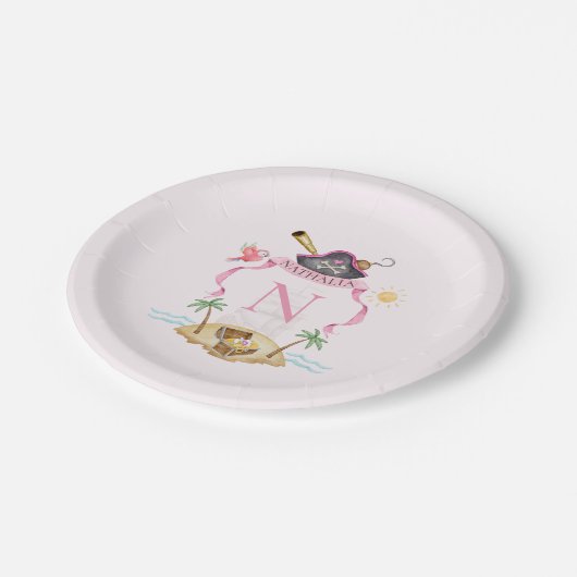 Pirate Wappen Pappteller (Schrägansicht)