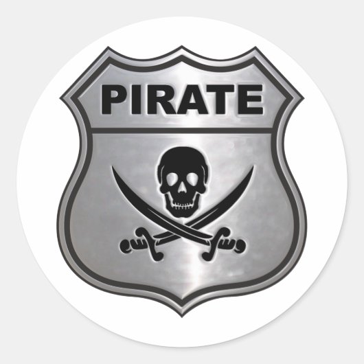 Pirate Wappen Runder Aufkleber (Vorderseite)
