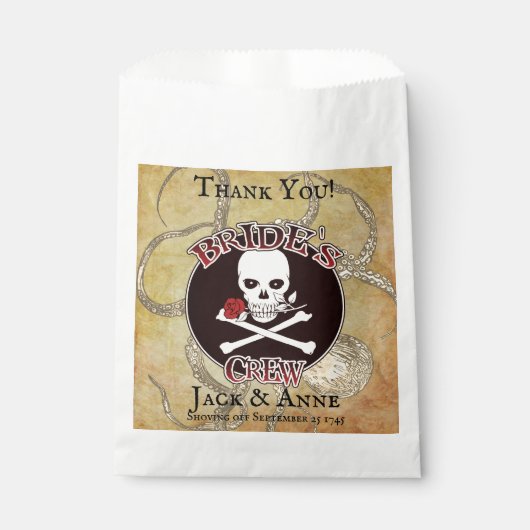 Pirate Wedding Bride Crew "Danke" Geschenktütchen (Vorderseite)