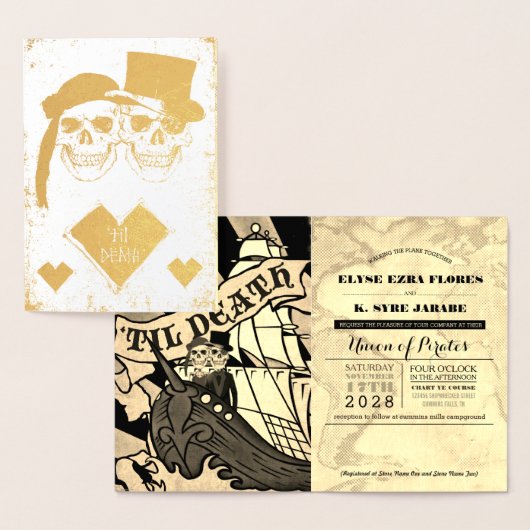 Pirate Wedding Gold Foil Pass Foil Card Folienkarte (Anzeige)