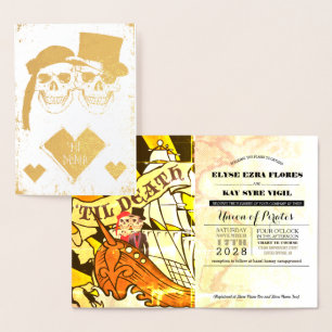 Pirate Wedding Gold Foil Pass Foil Card Folienkarte
