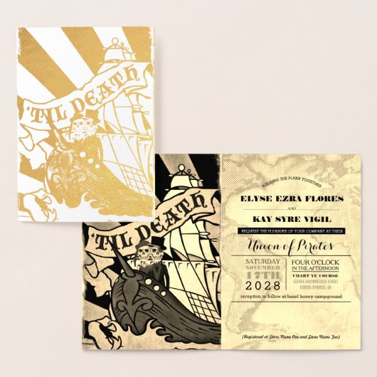 Pirate Wedding Gold Foil Pass Foil Card Folienkarte (Anzeige)