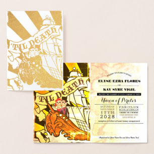 Pirate Wedding Gold Foil Pass Foil Card Folienkarte