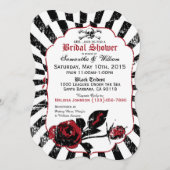 Pirate Wedding Goth Rose Brautparty Einladung (Vorne/Hinten)