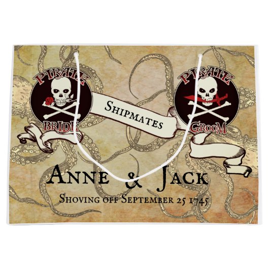Pirate Wedding Große Geschenktüte (Vorderseite)
