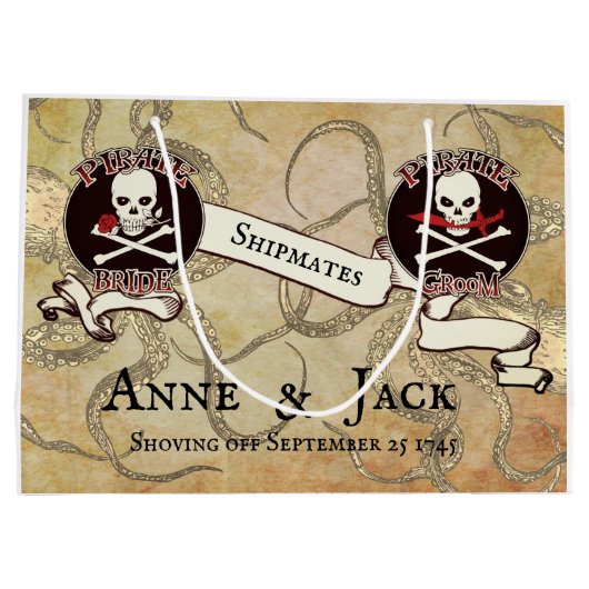 Pirate Wedding Große Geschenktüte (Rückseite)
