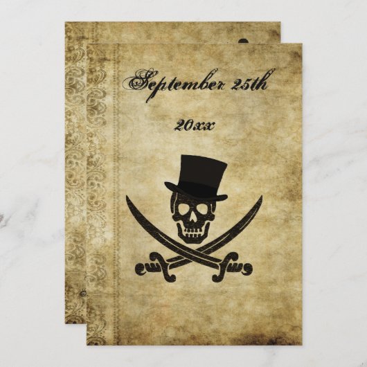 Pirate Wedding Invasion Einladung (Vorne/Hinten)