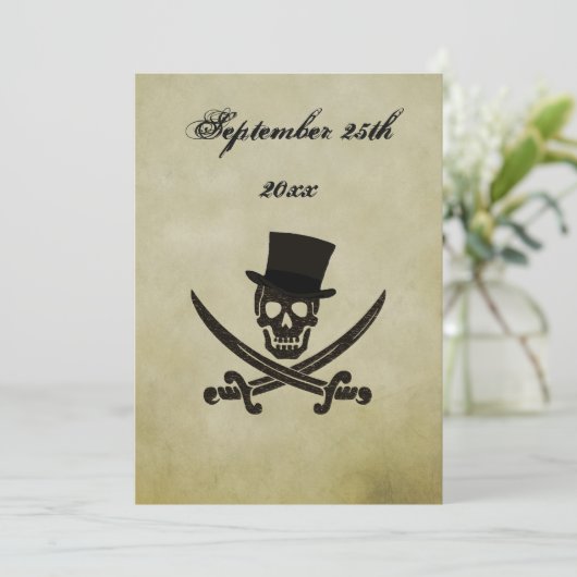 Pirate Wedding Invasion Einladung (Stehend Vorderseite)
