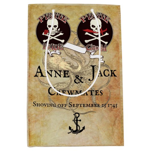 Pirate Wedding Mittlere Geschenktüte (Vorderseite)