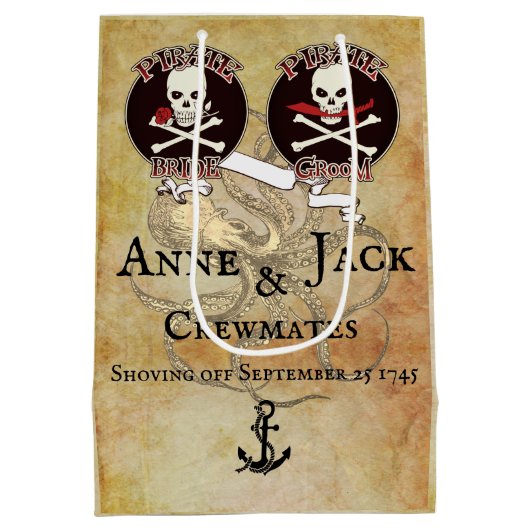 Pirate Wedding Mittlere Geschenktüte (Rückseite)