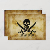 Pirate Wedding RSVP Response Card (Vorne/Hinten)
