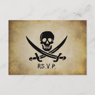 Pirate Wedding RSVP Response Card Karte